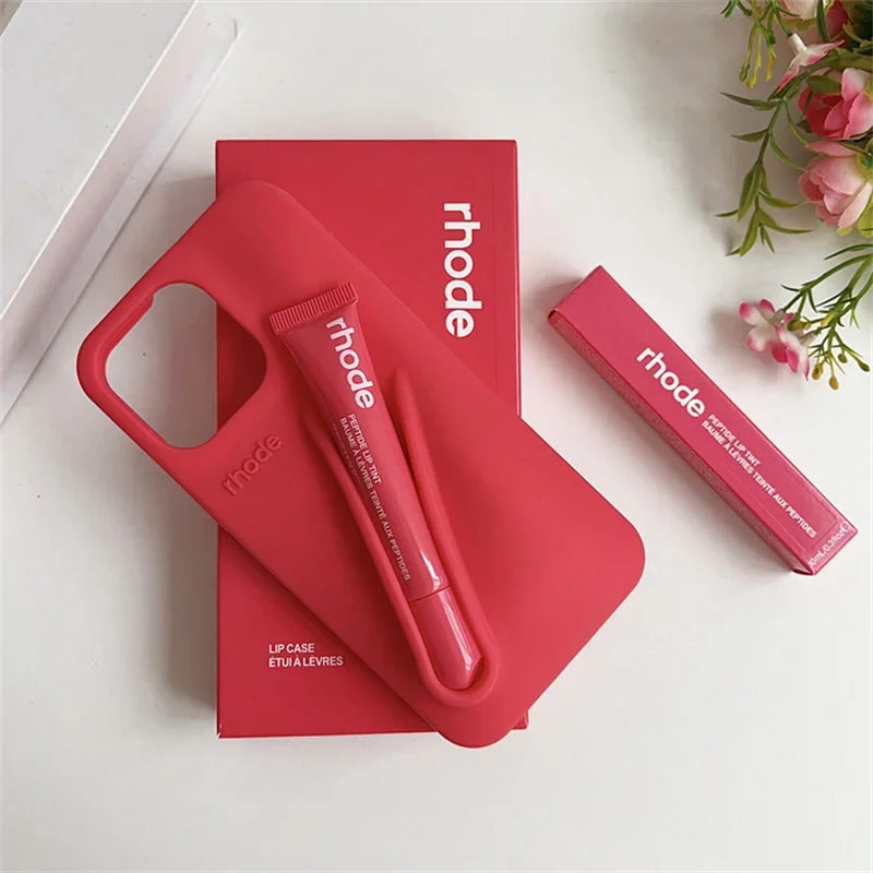 NEW Autumn Edition Rhode Lipstick Soft Phone Case For iPhone 12 11 13 14 16 15 Pro Max Plus Silicone With Box And Lipstick Cover