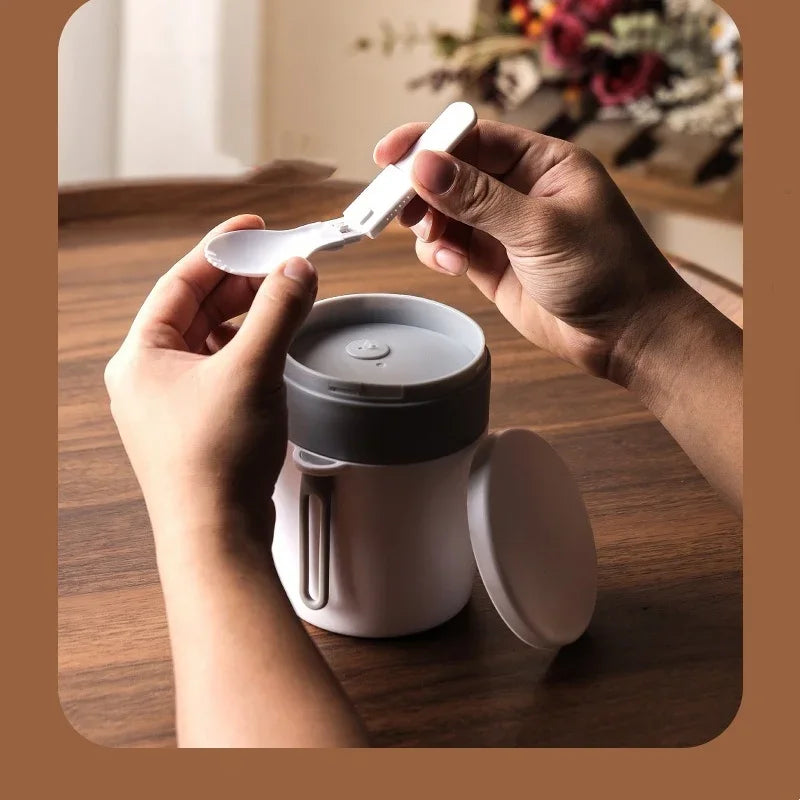 Japanese Cherry Blossom Lunch Box with Tableware Microwave Bento Boxes Soup Cup Portable Student Double-layer Lunch Food Box